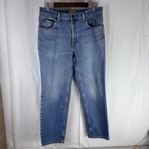 L.L.Bean Jeans Mens 34x29 Blue Light Wash Classic Fit Straight Leg Denim Zip Fly
